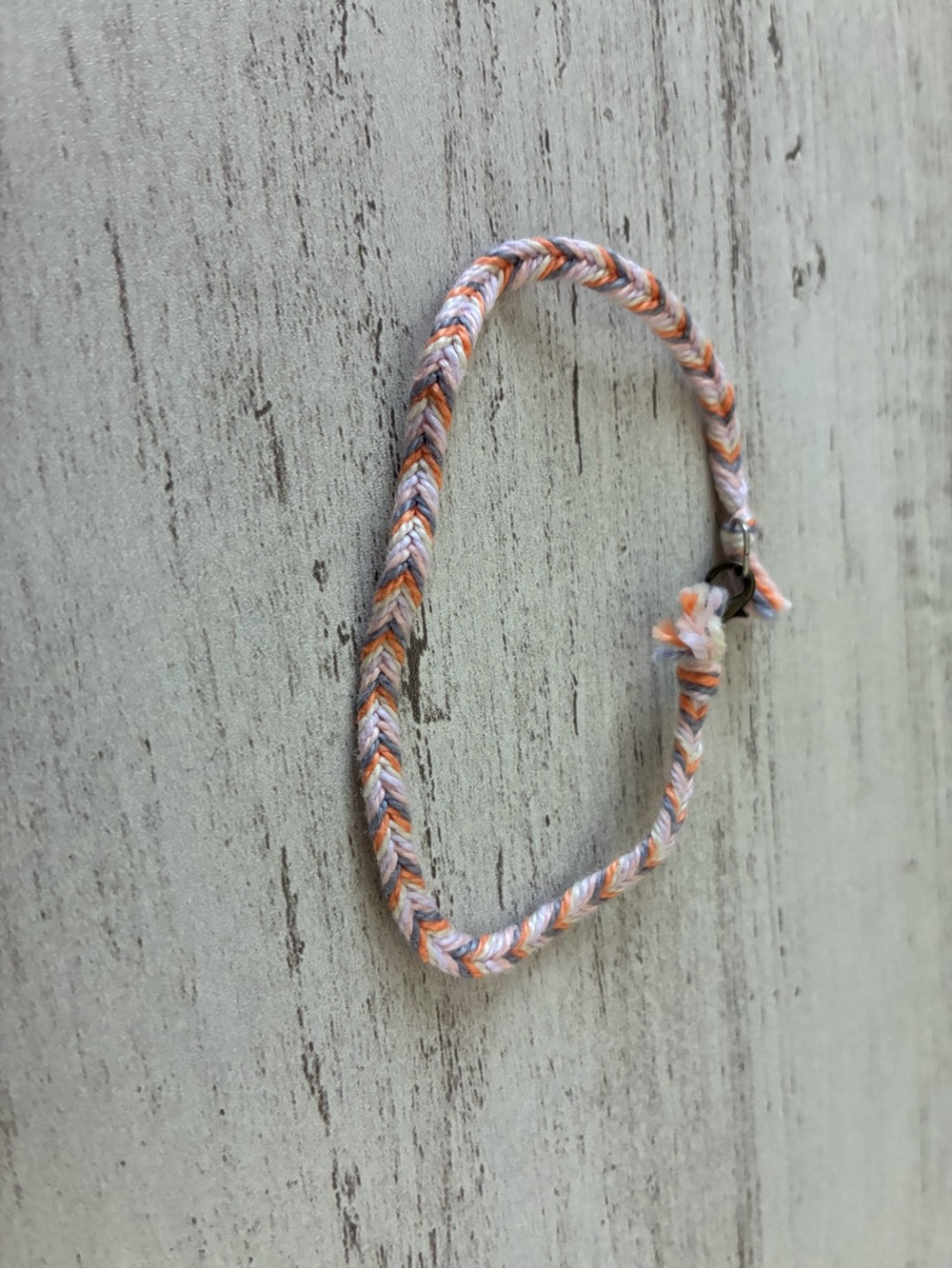 Braided Friendship Bracelet - Orange & White